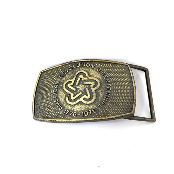 American Revolution Bicentennial Commemorative Brass Belt Buckle 1776-1976 - Picture 1 of 3